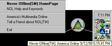 Never Offline(SM) TaskTray Support, Launch NeverOffline.NET, access this help and keywords, tell your friends, and use our Internet Search Portal(SM)